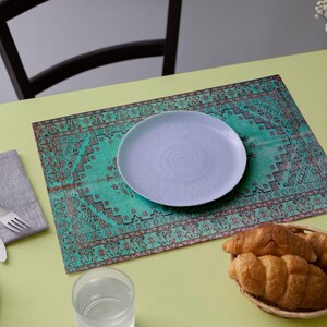 Bohemian chic vibrant placemats, Graduation event placemat set, Wedding gift, Big placemats, Holiday placemats, Dining table decor, 8798-01 image 4