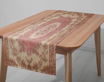 Tafelloper: vintage boho-tapijtontwerp - biologische stof 6362-01