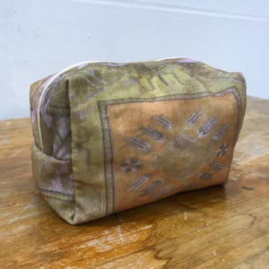 Traditioneel design make-uptas, Boho-chique make-uptasje, Olijfkleurige make-uptasje, Handgemaakte opbergtas, Sieradentas, Zachte make-uptas, Chique tas