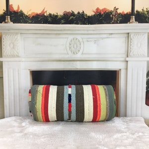 kids bed pillow, anatolian basic pillow, bolster pillow cover, farmhouse pillow, kilim bolster, decorative pillow, ethnic pillow, 610