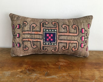 Sofa cushion, Vintage rug print, Bedding pillow, Boho pillow, Anatolian pillow, Designer pillow, Cozy pillow, Double side chenille, 12319-01