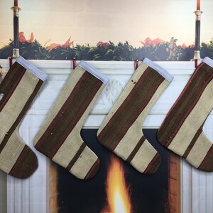 wall decor stockings bohemian kilim stockings, holiday stocking, vintage kilim christmas stocking from turkish kilim rug, christmas tree