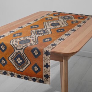 Runner for daily use, Rich autumn colors runner, Thanksgiving runner, Orange color runner, Runner for dining room, Washable runner, 13676