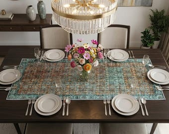 Dresser decor runner, Woven table runner, Magnificient runner, Makeup desk runner, Bedroom table runner, Kilim design table runner, 5860-02