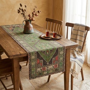 New year decor table sheet, Boho inspired table decor, Bar table topper, Authentic style table scarf, Designer look runner, 8034-03