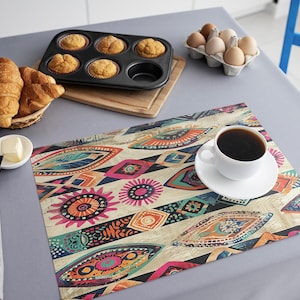 Home furnishing accessories, Wool placemat, Multicolor placemat, Kitchen table mats, Decorative placemats, Resistant table decor, 316