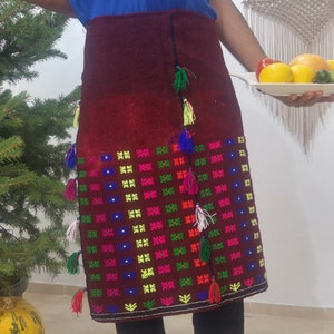 christmas apron , kilim vintage apron , very unique apron , apron for kitchen , ethnic apron , antique apron , hand woven apron