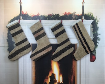 wall decor stockings bohemian kilim stockings, holiday stocking, vintage kilim christmas stocking from turkish kilim rug, christmas tree