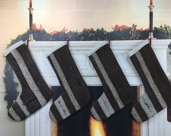handmade family sock, santa sock, fire place sock, kilim stocking, wall hanging decor, handmade stocking turkish rug sock