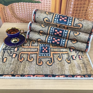 Kilim Print Table Placemats: Bohemian Fabric, Vibrant Colors 12319-02