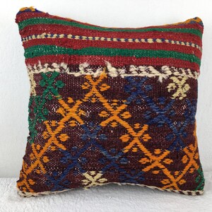 throw kilim pillow, bedroom pillow, sofa pillow, home decor pillow, 16 x 16 kilim pillow, gift pillow, kilim cushion, pillow cover,3293
