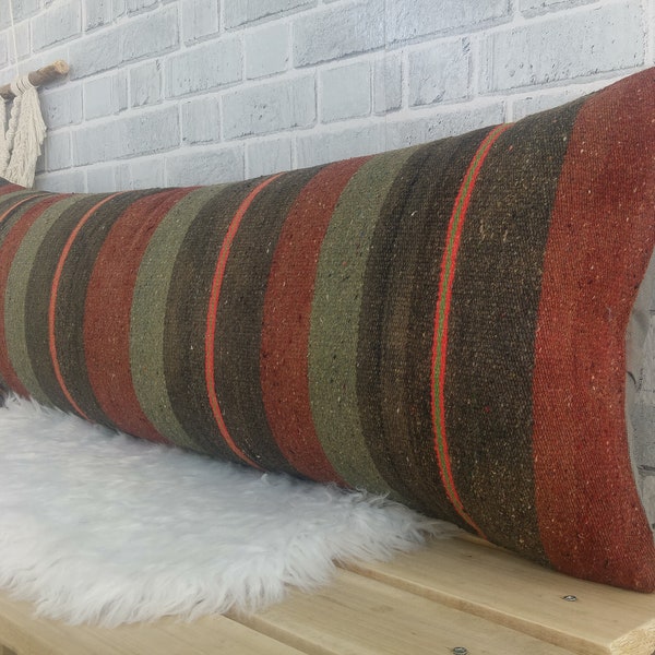 coussin de terrasse, taie de coussin rétro, taie d'oreiller noble, oreiller biologique 16 x 4, coussin de cuisine, oreiller longue taille, oreiller kilim de balcon, 960