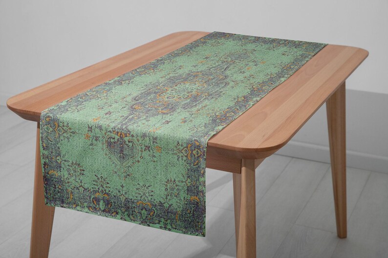 Artistic rug runner,Excellent runner, Party event runner, Rustic style table decor, Ikat table sheet, Dining table scarf, Home decor,6936-02 image 12