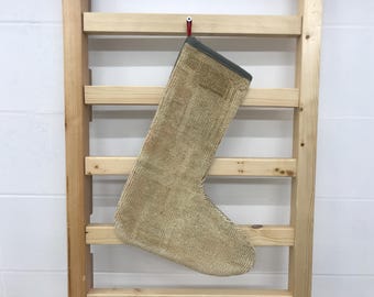 christmas gift sock, santa claus stocking, vintage rug stocking, staircases stocking, gift for her, unique stocking, fireplace hanging, 5464
