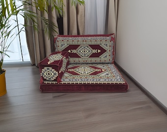 Floor sofa with backrest, Oriental cushion, Sectional sofa, Moduler seating, Living room sofa, Floor sofa cover, Arabic sofa set, FS 14