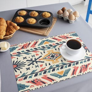 Eclectic home decor, Patio table placemats, Vibrant table decor, Eco friendly tableware, Restaurant placemat, Hotel placemat, Boho mat, 294