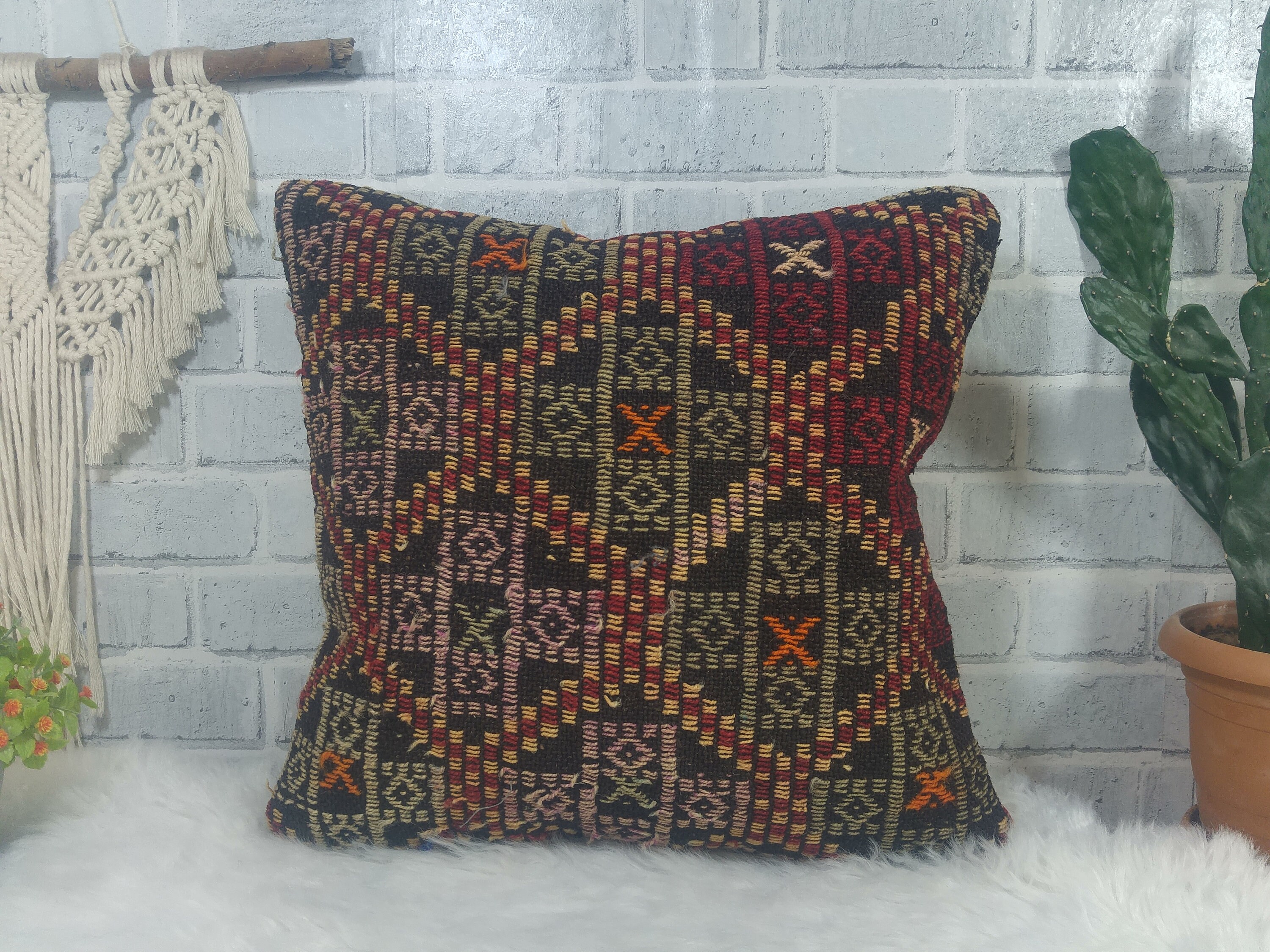 Kilim Pillow Washable Pillow Throw Pillow Floor Pillow 18 Etsy