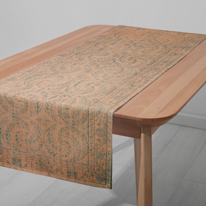 Toalha de mesa Oushak, Toalha de mesa de alta qualidade, Toalha de mesa com padrão repetitivo, Toalha de mesa incomum, Caminho de mesa artístico, Caminho de mesa nobre, 4979-03