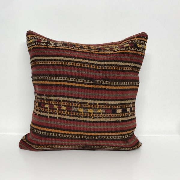 handwoven kilim pillow, rustic pillow, couch cushion pillow, boho pillow, kantha kilim pillow, floor kilim pillow, homedecor pillow, 5094