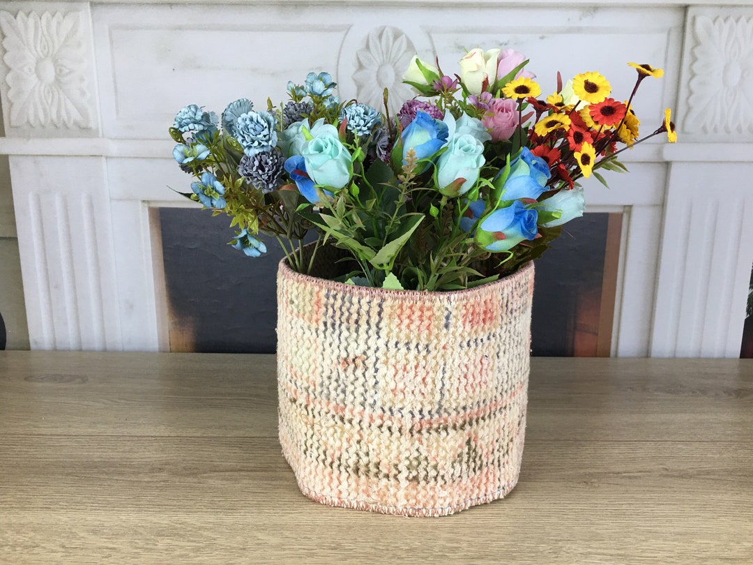 Pot Case Kilim Pot Cover, Handmade Planter, Crochet Hanging, Patio Decor ...