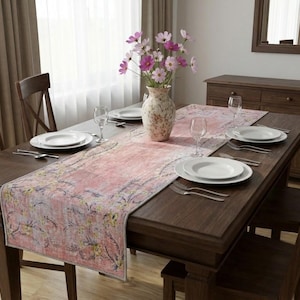Chemin lavable, Foulard texturé, Chemin à motif floral, Foulard de table de réception, Drap de table antidérapant, Chemin de décoration moderne, 5211-02