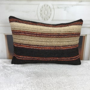 decorative pillow cover, kilim lumbar pillow, 12x20 inch  pillow, nomadic pillow cover, sofa pillow, pillow for bed, armchair pillow, 2355