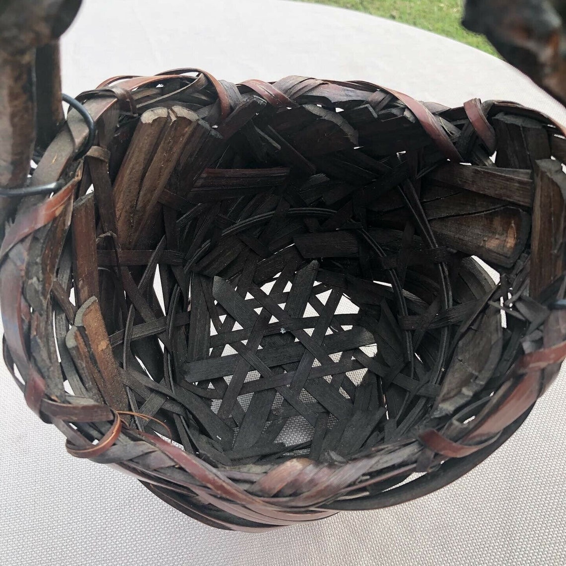Antique Ikebana Basket Japanese With Root Handle Etsy