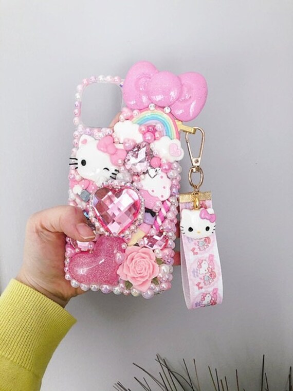 Cute kawaii pastel pink decoden phone case for iphone | Etsy