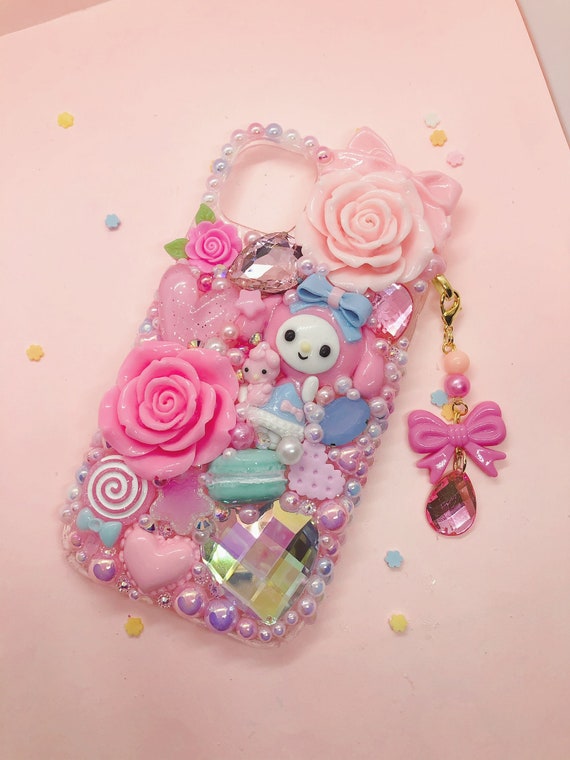 Pink black pastel goth creepy lollipop decoden case for iphone samsung