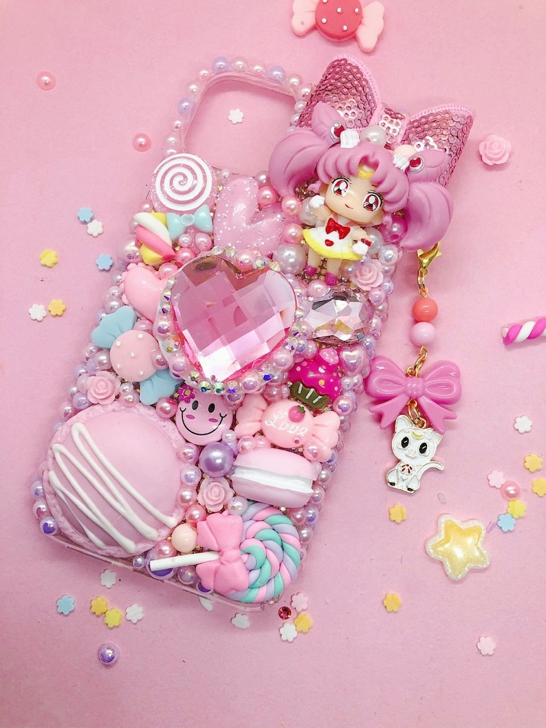 Pink Parkly Bling Kawaii Decoden Phone Case Etsy Canada