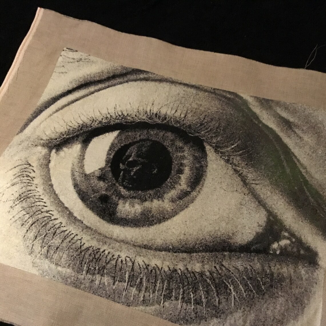 M.C. Escher 'eye' Cross Stitch Embroidery Art UNFRAMED Optical Illusion ...