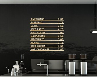 Wooden Wall Mounted Menu, Changeable Letters and Rails, Cafe Menu Board