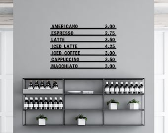 Interchangeable Letter Menu Board, Wall Mounted Birch Wood Rails, Changeable Menu Rails with Wooden Letters