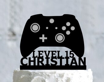 Gamer Birthday Cake Topper, Custom Video Game Birthday Gift, a775