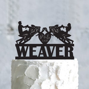 Custom snowmobiles couple wedding last name bride and groom cake topper,snow mobile personalized wedding snowmobile cake topper initial,a723