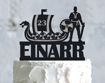 Viking cake topper birthday,barbarian boy birthday cake topper,pagan cake topper,viking cake decorations,viking ship cake topper,a972
