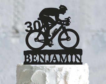 Custom cycling birthday bicycle cake topper customized name,personalized bicycle birthday age cake topper,road bike custom cake topper,a867