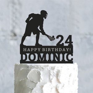 Lacrosse cake topper birthday,custom lacrosse birthday party decor,lacrosse birthday cake decorations,lacrosse cupcake topper with name,a978