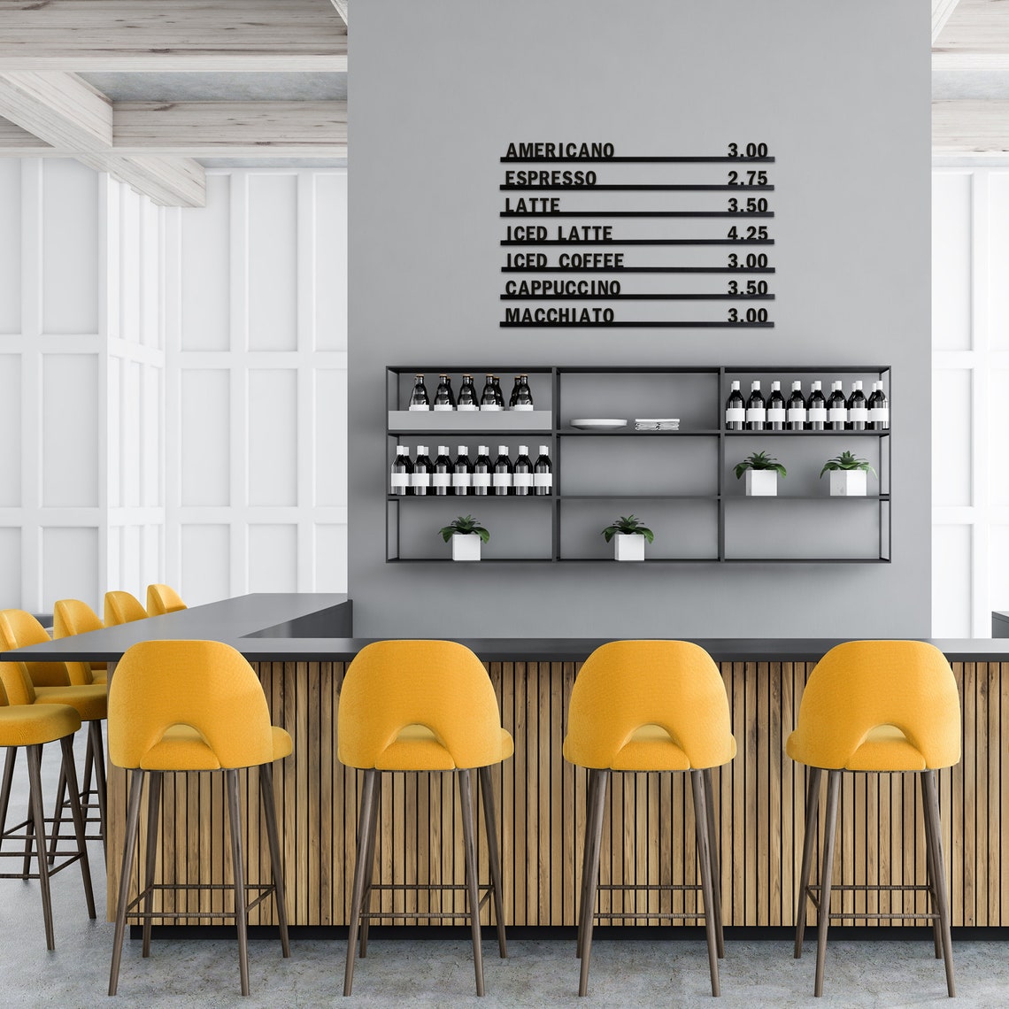 Wall Mounted Menu Boardchangeable Menu Boardmenu Display Etsy