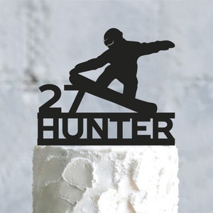 Snowboard Cake Topper personalized,Snowboard Birthday Cake Topper custom,Winter Sports topper,Snowboarder birthday name cake topper,a951