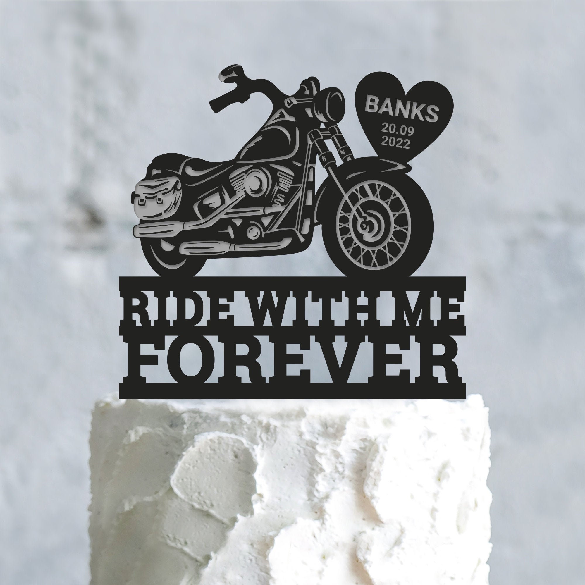 Ride with me forever Biker wedding vintage motorcycle cake Etsy
