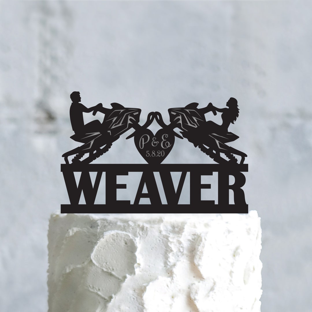 Custom Snowmobiles Couple Wedding Last Name Bride and Groom Etsy