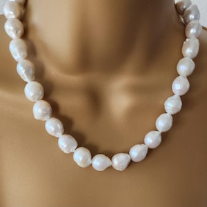 Natural Baroque Pearl Statement Necklace: Chunky Wedding Jewelry