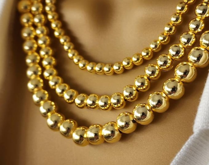 The Big Ball Necklace-Gold main image 1
