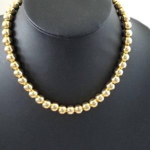 Gold ball beaded necklace , 18K gold plated necklace , perfect gift for mom , ball bead chain necklace , mothers day image 3