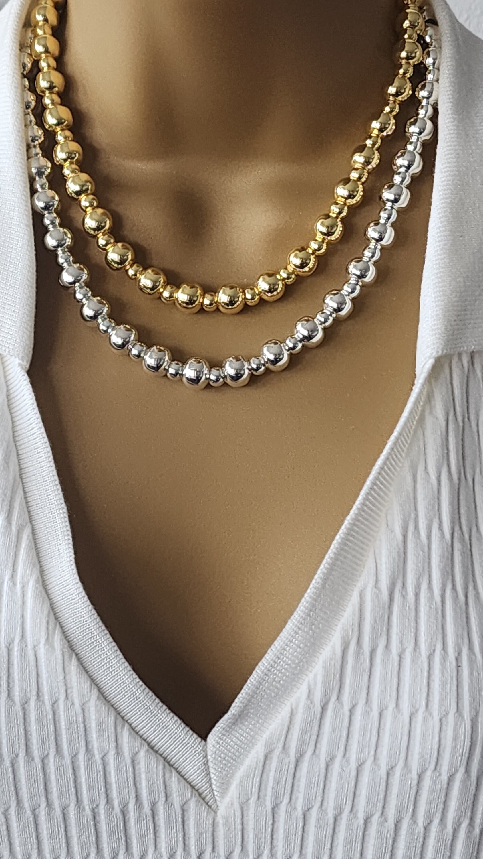 [HAESOOL] 925silver☆Gold ball pearl chain Necklace s-l1200.jpg