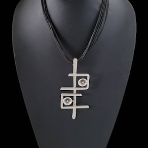 Leather statement necklace,large tibetan silver pendant necklace,Leather necklace, pendant necklace,unique jewelry