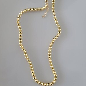 Gold ball beaded necklace , 18K gold plated necklace , perfect gift for mom , ball bead chain necklace , mothers day image 4