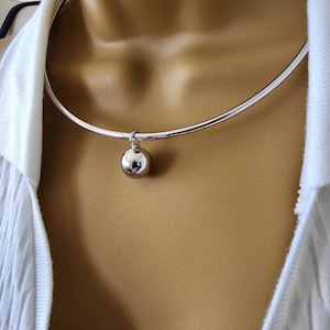Silver and gold  plated ball choker , open back choker , choker with silver ball or gold ball , gift for mom