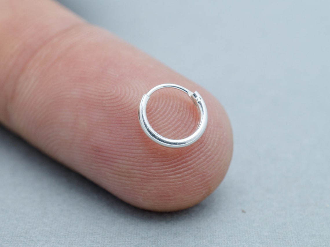 Thin Silver Hoop Small Silver Hoops 925 Sterling Silver Etsy